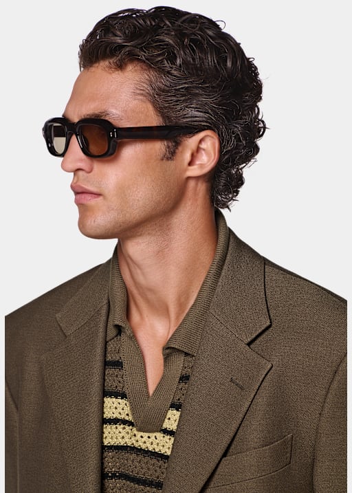 Mid Brown Relaxed Fit Brera Suit