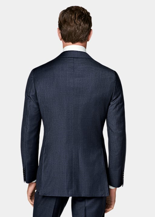 Navy Houndstooth Tailored Fit Havana Suit