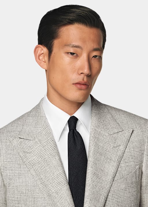 Havana Anzug hellgrau kariert Tailored Fit