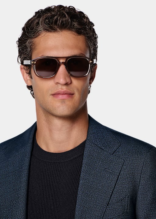 Abito Havana Perennial a quadri blu navy tailored fit