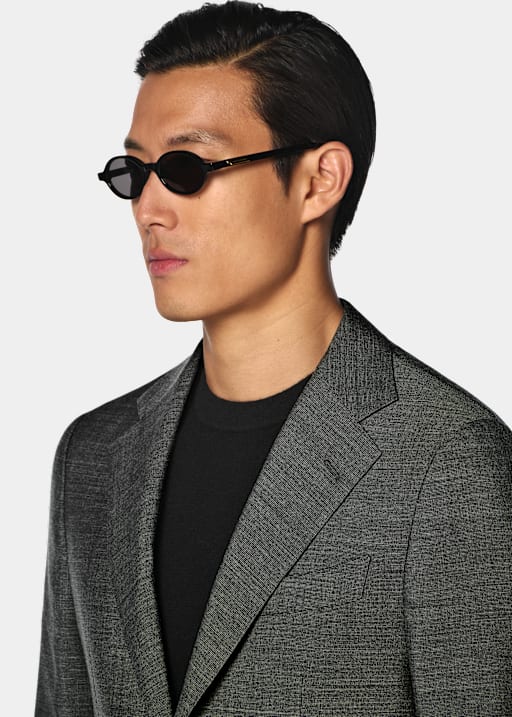Mid Grey Checked Perennial Tailored Fit Havana Suit