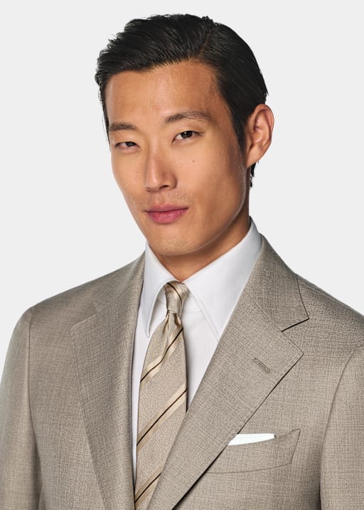 Mid Taupe Tailored Fit Havana Suit