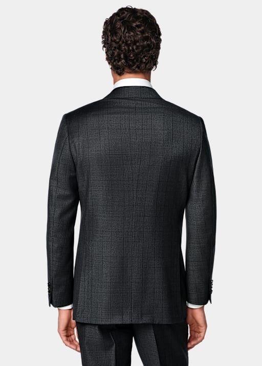 Dark Grey Checked Tailored Fit Havana Suit