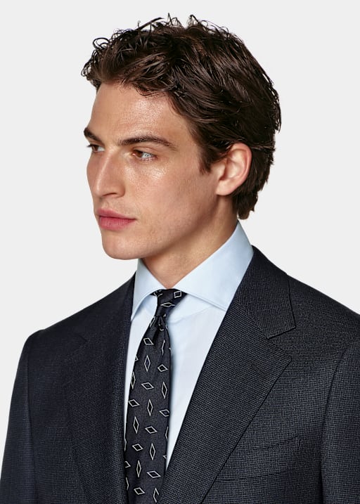 Milano Anzug navy kariert Tailored Fit