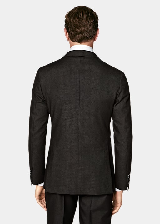 Abito Havana marrone scuro pied-de-poule tailored fit