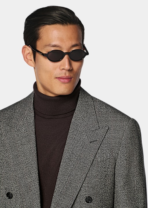 Abito Roma relaxed fit grigio scuro a quadri