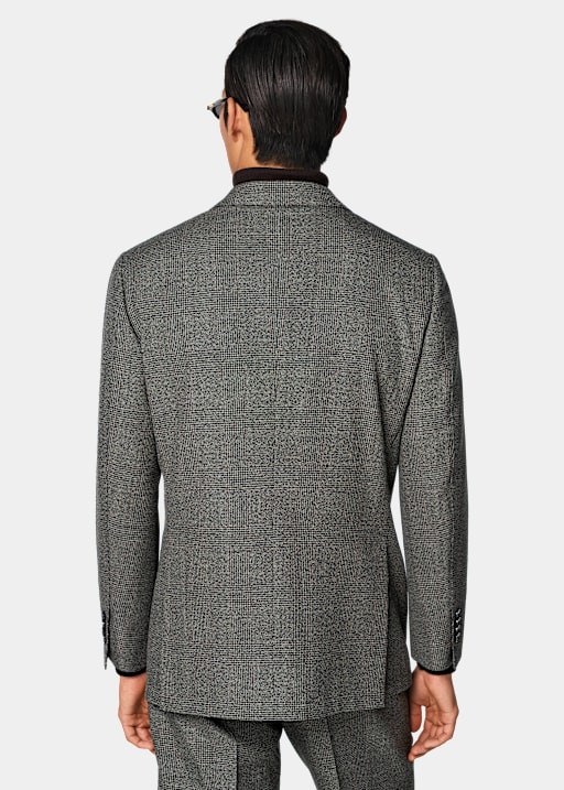 Abito Roma relaxed fit grigio scuro a quadri