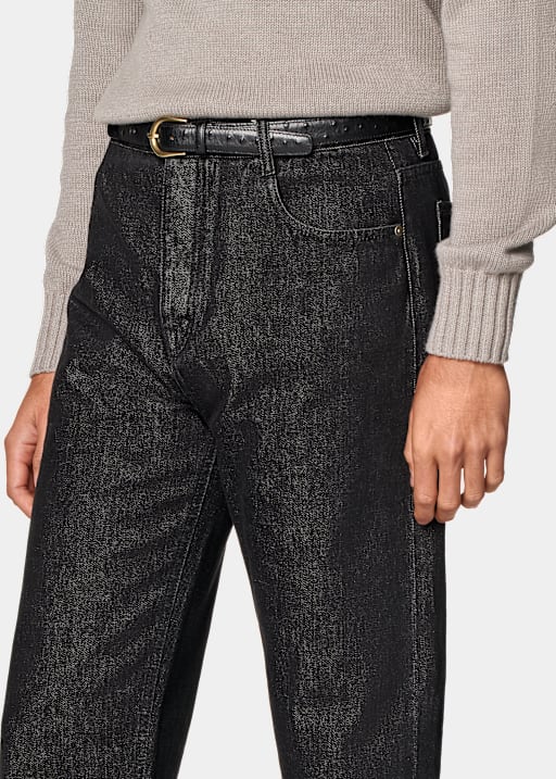 Dark Grey Straight Leg Jeans