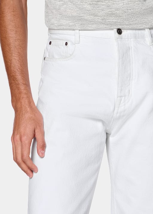 White Straight Leg Jeans