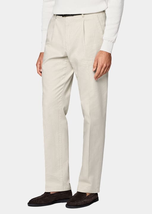 Sand Wide Leg Tapered Chinos