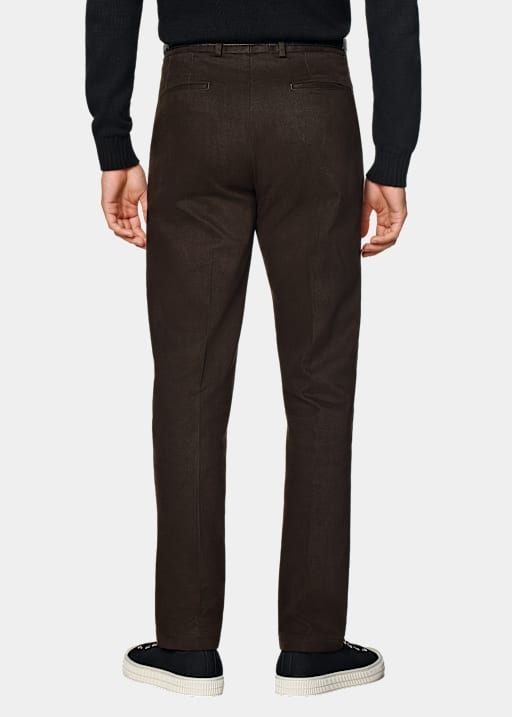 Dark Brown Slim Leg Straight Chinos