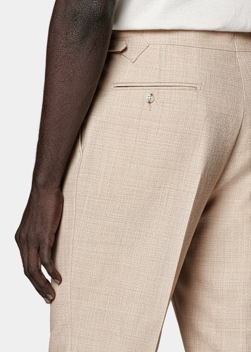 Sand Slim Leg Tapered Trousers
