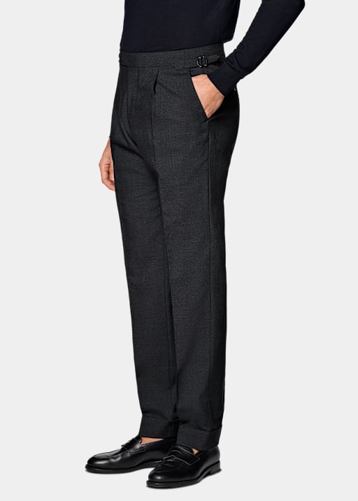  Dark Grey Slim Leg Tapered Pants