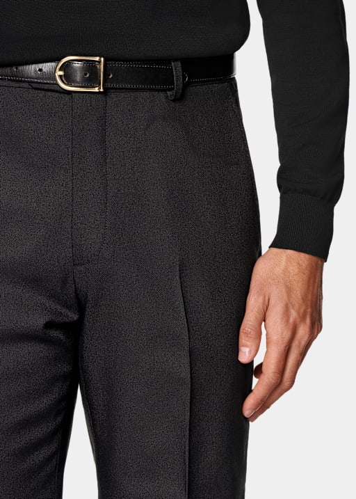 Black Straight Leg Suit Trousers