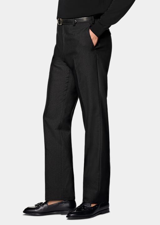 Black Straight Leg Suit Trousers