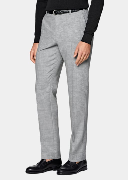 Light Grey Straight Leg Trousers