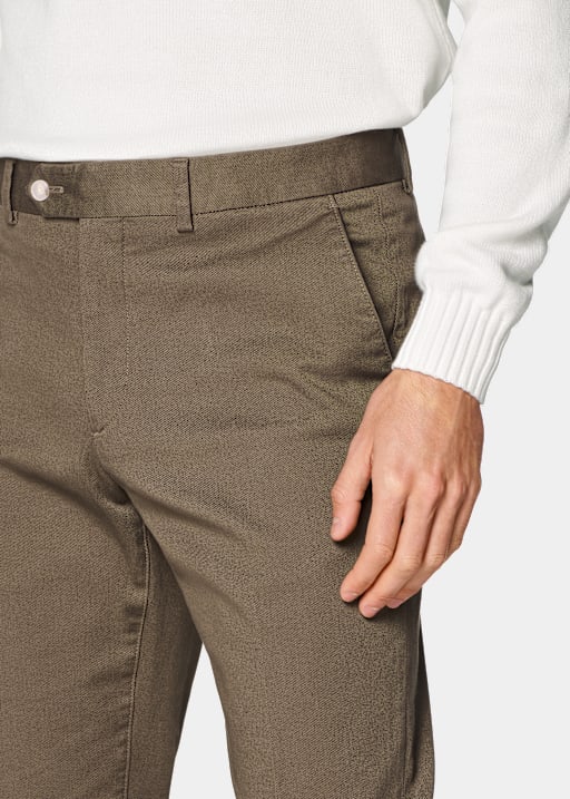 Mid Green Slim Leg Straight Chinos