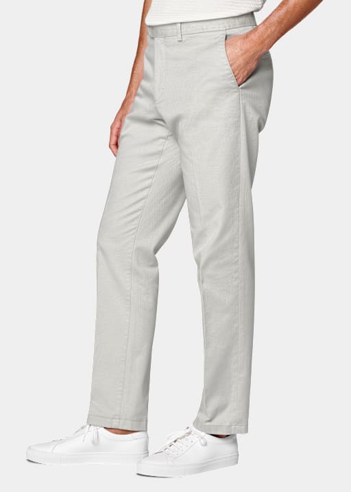 Light Grey Slim Leg Straight Chinos