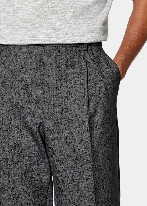 Dark Grey Wide Leg Straight Trousers