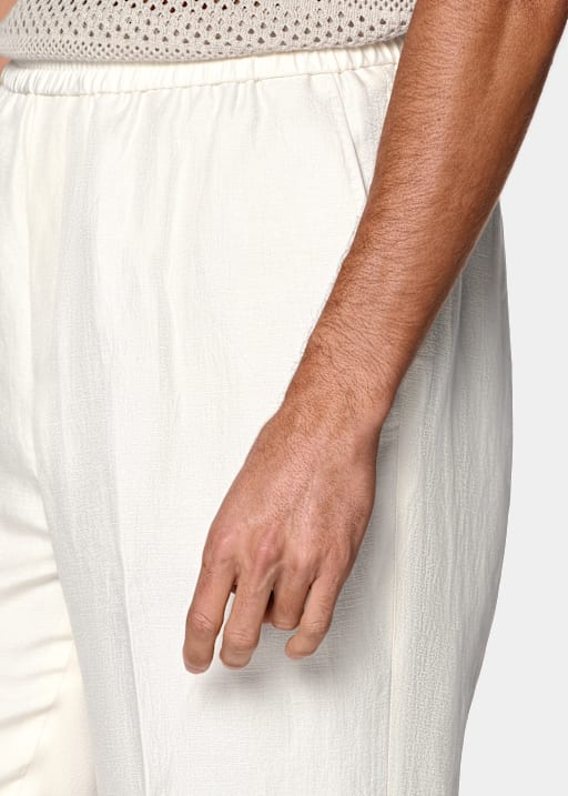 Off-White Wide Leg Straight Trousers