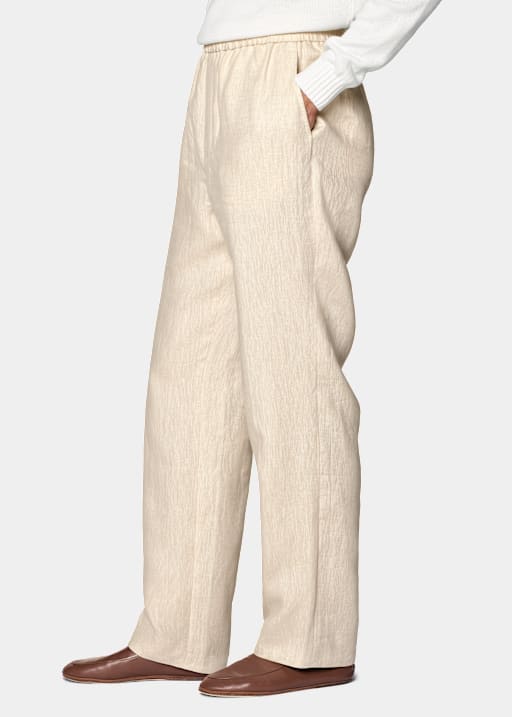 Light Brown Wide Leg Straight Trousers