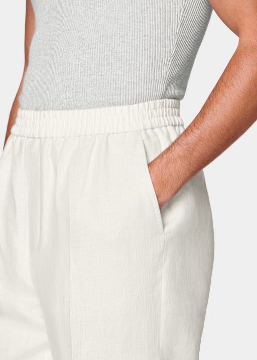 Off-White Wide Leg Straight Trousers