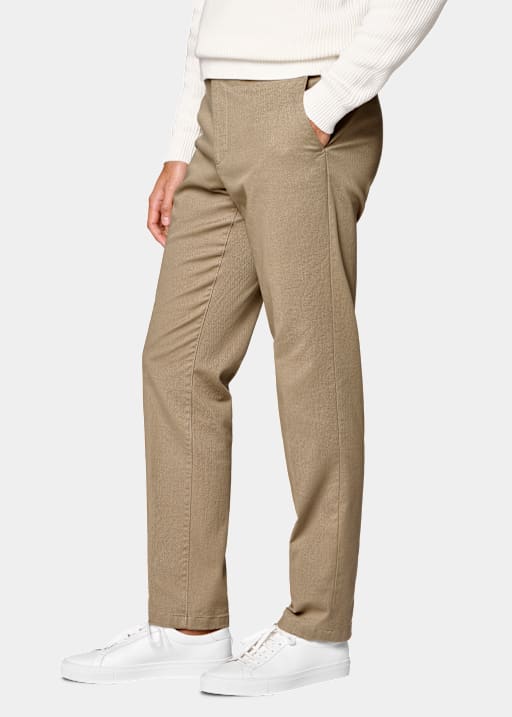 Light Brown Slim Leg Straight Chinos