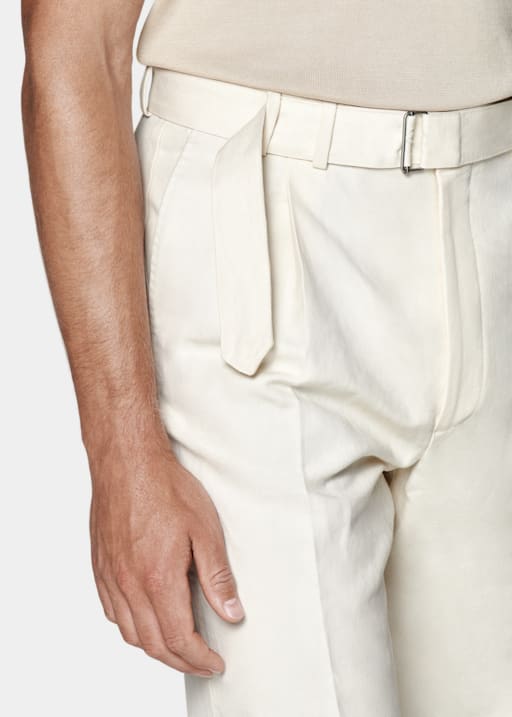 Sortino 米白色锥型阔腿裤型长裤