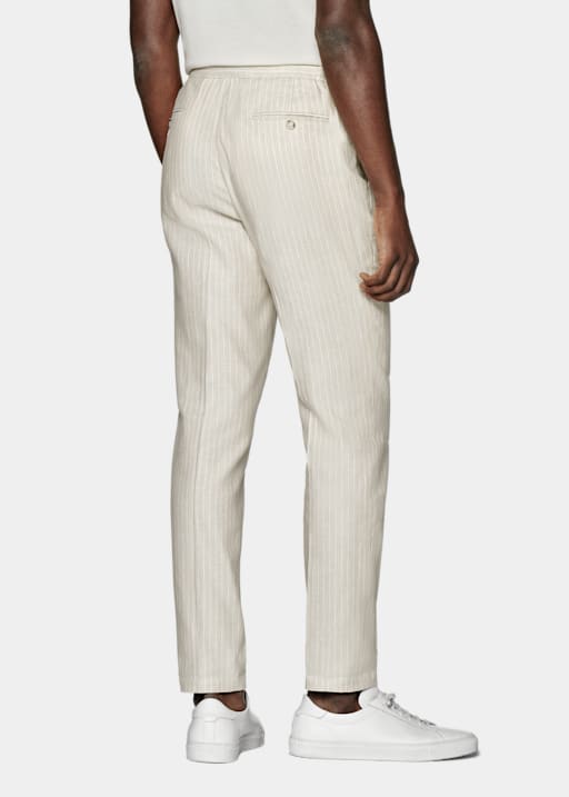 Sand Striped Slim Leg Tapered Ames Trousers