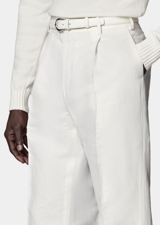Pantaloni Duca bianchi con pences