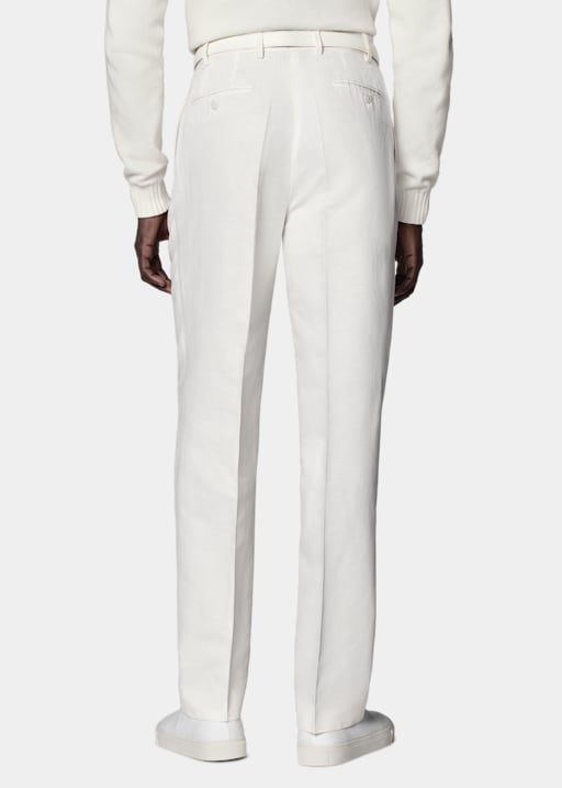 Pantaloni Duca bianchi con pences