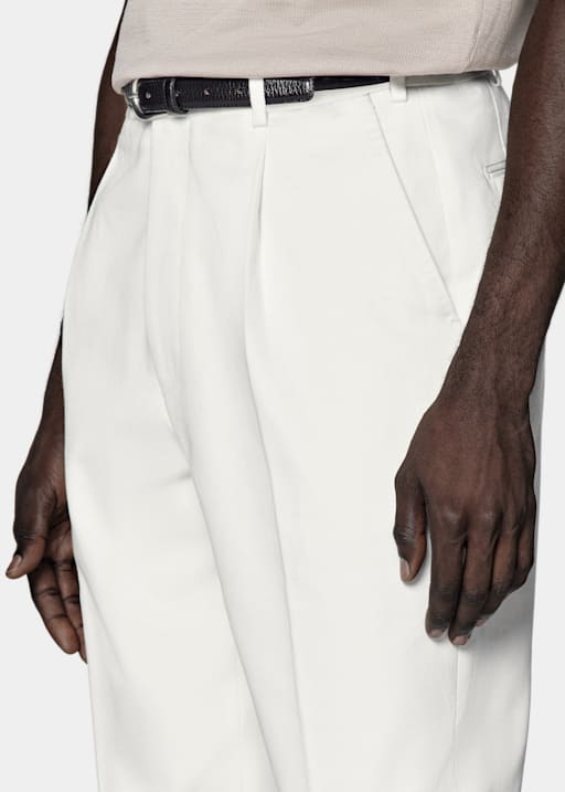 Spodnie Firenze wide leg tapered w odcieniu bieli