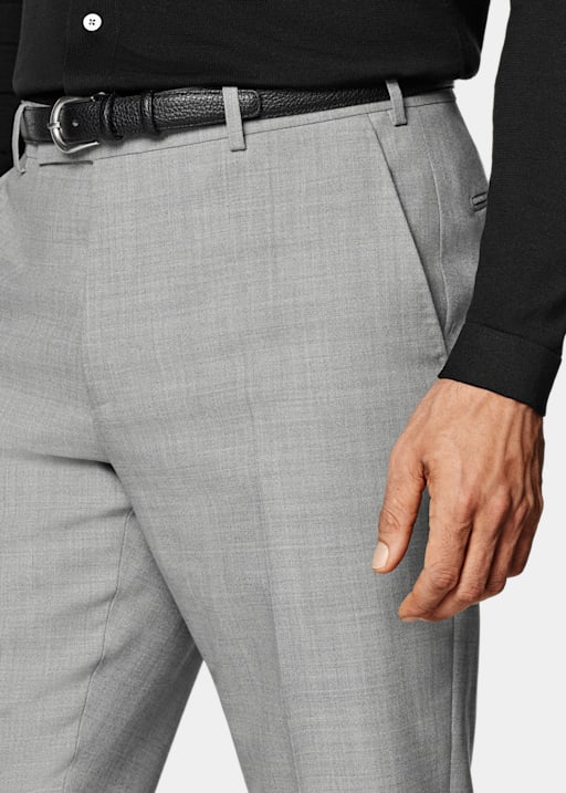Pantalones Milano gris claro Straight Leg