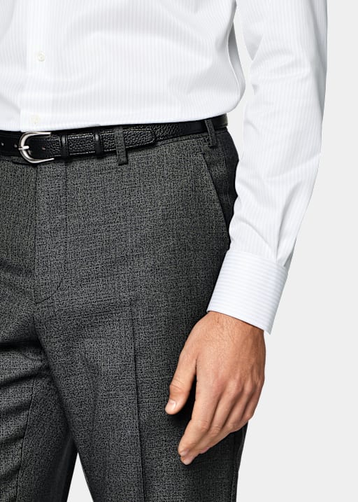 Dark Grey Straight Leg Suit Trousers