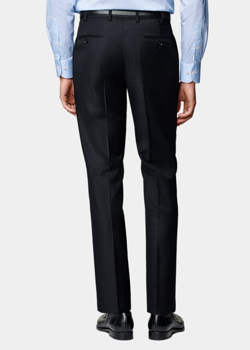 Navy Slim Leg Straight Brescia Suit Trousers