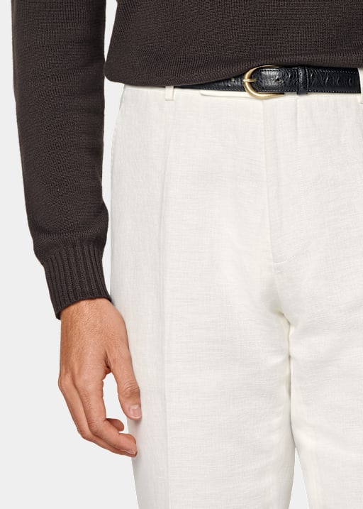 Off-White Straight Leg Suit Trousers