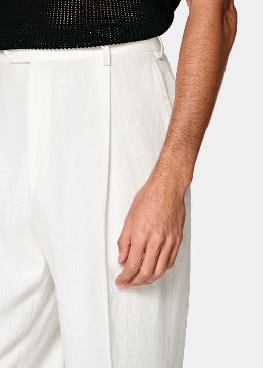 Off-White Wide Leg Straight Suit Trousers