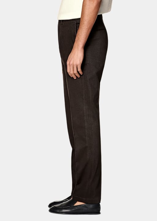Dark Brown Slim Leg Straight Chinos