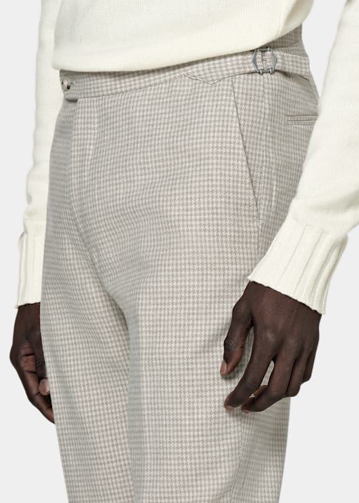 Light Brown Houndstooth Soho Trousers