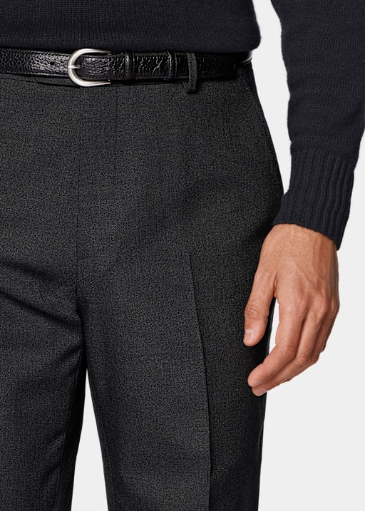 Dark Grey Straight Leg Trousers