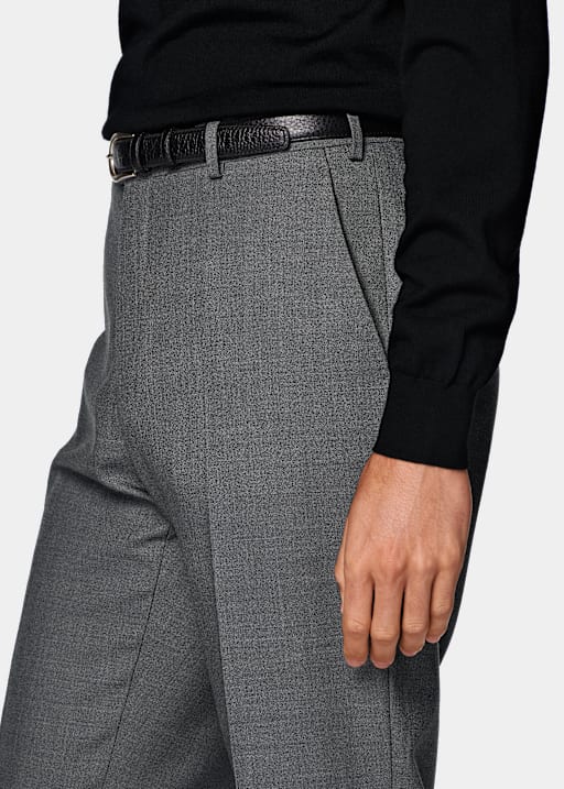Mid Grey Straight Leg Trousers