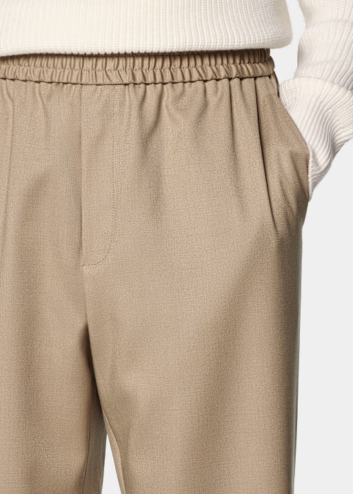 Mid Brown Wide Leg Straight Trousers