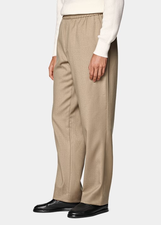 Mid Brown Wide Leg Straight Trousers