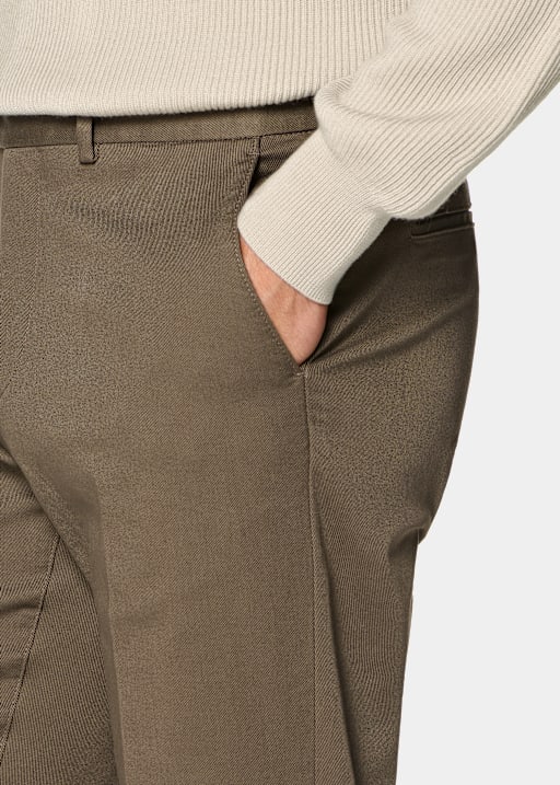 Mid Green Slim Leg Straight Chinos