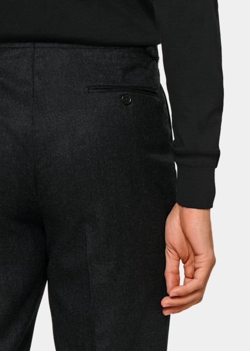 Dark Grey Slim Leg Tapered Trousers