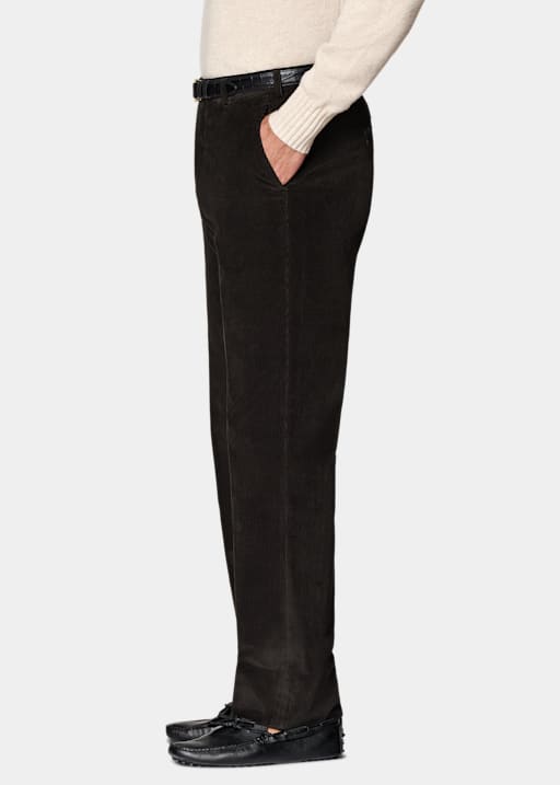 Dark Brown Straight Leg Trousers