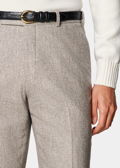 Taupe Straight Leg Trousers