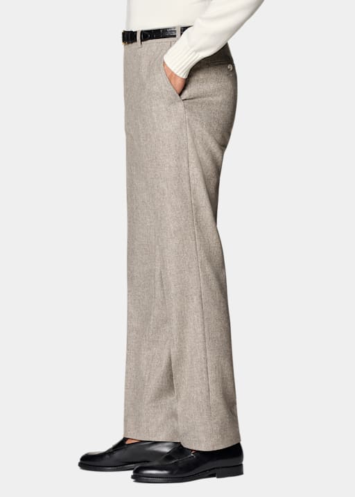 Taupe Straight Leg Trousers