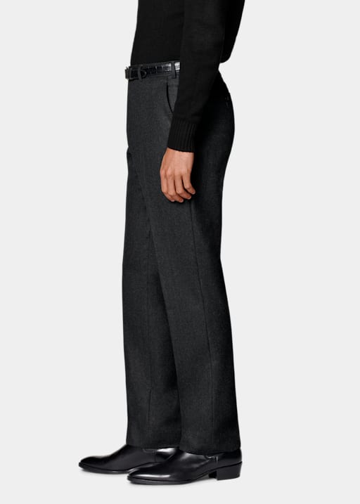 Dark Grey Straight Leg Trousers