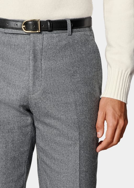 Mid Grey Straight Leg Trousers